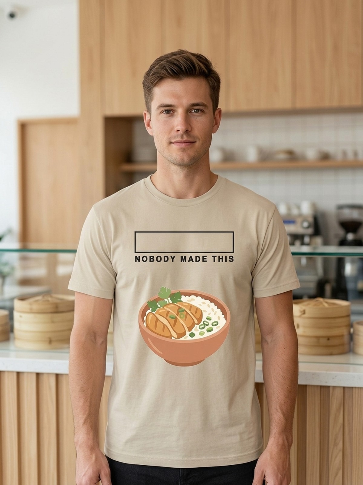 Item No. 0037. A shirt about Chicken Rice Bowl Craze. Rev A.