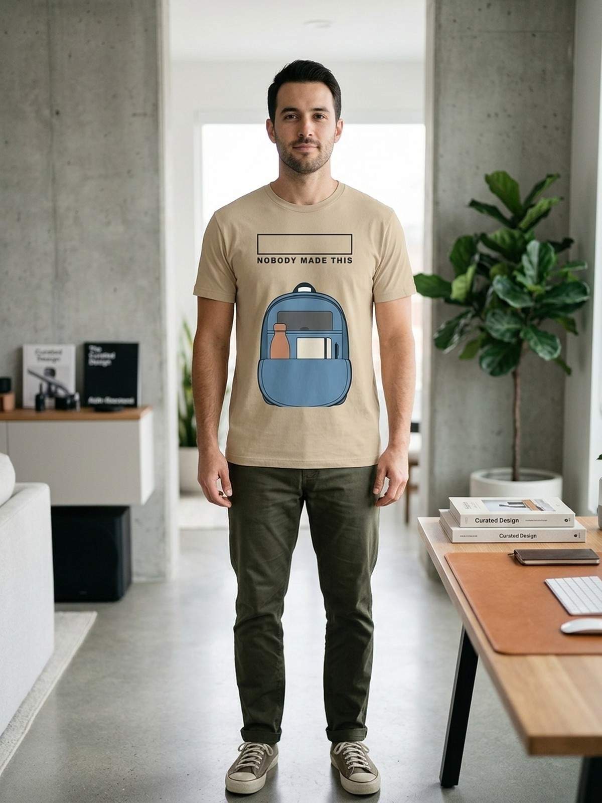 Item No. 0075. A shirt about Everyday Carry (EDC) Backpack Essentials. Rev A.